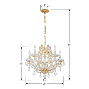 Maria Theresa 6 Light Clear Italian Crystal Gold Mini Chandelier