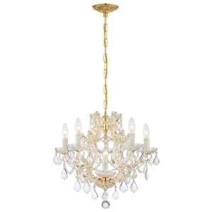 Maria Theresa 6 Light Clear Italian Crystal Gold Mini Chandelier