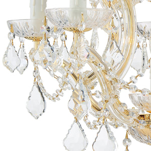 Maria Theresa 6 Light Clear Italian Crystal Gold Mini Chandelier