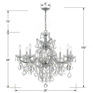 Maria Theresa 9 Light Hand Cut Crystal Polished Chrome Chandelier