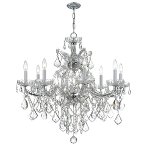 Maria Theresa 9 Light Hand Cut Crystal Polished Chrome Chandelier