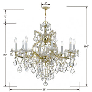 Maria Theresa 9 Light Hand Cut Crystal Polished Chrome Chandelier