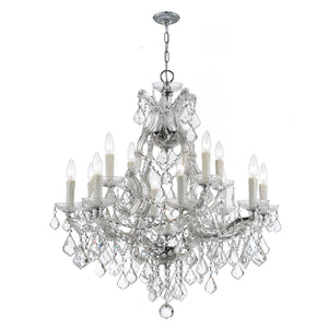 Maria Theresa 13 Light Clear Italian Crystal Gold Chandelier