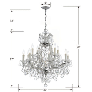 Maria Theresa 13 Light Clear Italian Crystal Gold Chandelier