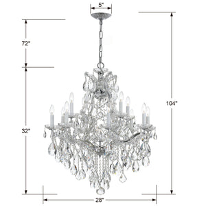 Maria Theresa 13 Light Hand Cut Crystal Polished Chrome Chandelier