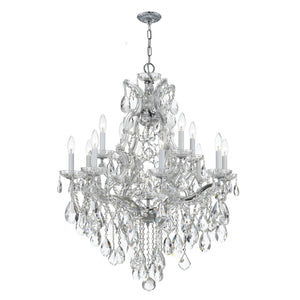 Maria Theresa 13 Light Hand Cut Crystal Polished Chrome Chandelier
