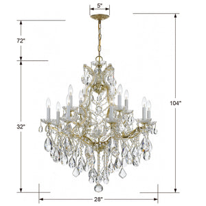 Maria Theresa 13 Light Hand Cut Crystal Polished Chrome Chandelier