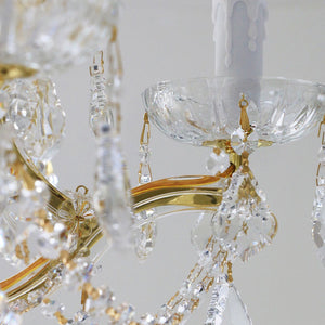 Brentwood 6 Light Crystal Gold Drum Shade Chandelier