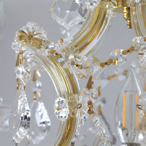 Brentwood 6 Light Crystal Gold Drum Shade Chandelier