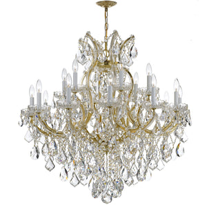 Maria Theresa 19 Light Clear Italian Crystal Gold Chandelier