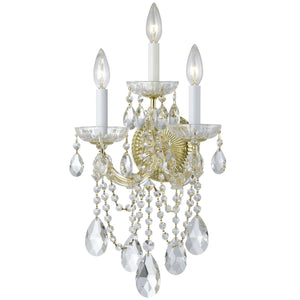 Maria Theresa 3 Light Spectra Crystal Gold Sconce