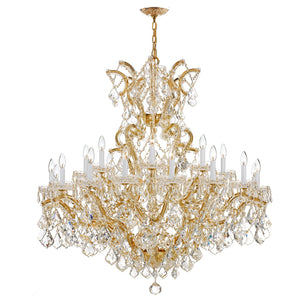 Maria Theresa 25 Light Hand Cut Crystal Gold Chandelier