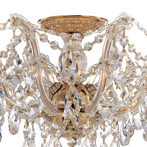 Maria Theresa 5 Light Hand Cut Crystal Gold Semi-Flush