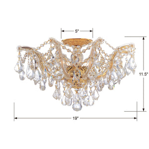 Maria Theresa 5 Light Hand Cut Crystal Gold Semi-Flush