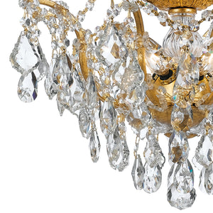 Filmore 5 Light Hand Cut Crystal Antique Gold Semi-Flush