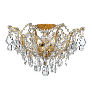 Filmore 5 Light Hand Cut Crystal Antique Gold Semi-Flush