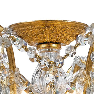Filmore 5 Light Hand Cut Crystal Antique Gold Semi-Flush