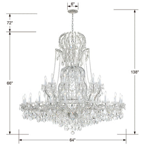 Maria Theresa 37 Light Hand Cut Crystal Polished Chrome Chandelier