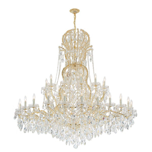 Maria Theresa 37 Light Hand Cut Crystal Polished Chrome Chandelier