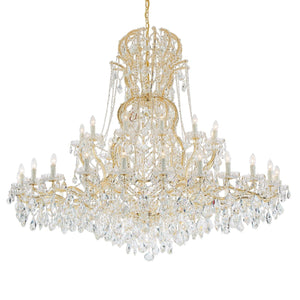 Maria Theresa 37 Light Hand Cut Crystal Polished Chrome Chandelier