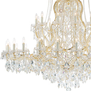Maria Theresa 37 Light Hand Cut Crystal Polished Chrome Chandelier