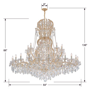 Maria Theresa 37 Light Hand Cut Crystal Polished Chrome Chandelier