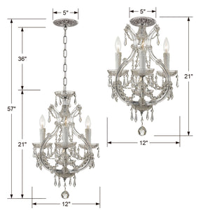 Maria Theresa 4 Light Spectra Crystal Chrome Ceiling Mount
