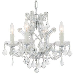 Maria Theresa 4 Light Clear Italian Crystal Gold Mini Chandelier