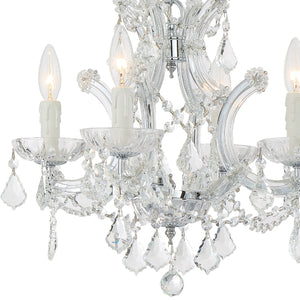 Maria Theresa 4 Light Clear Italian Crystal Gold Mini Chandelier