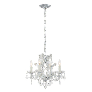 Maria Theresa 4 Light Clear Italian Crystal Gold Mini Chandelier