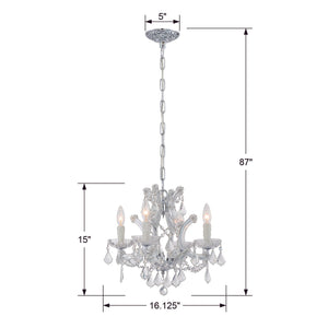 Maria Theresa 4 Light Clear Italian Crystal Gold Mini Chandelier
