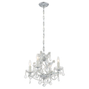 Maria Theresa 4 Light Clear Italian Crystal Gold Mini Chandelier