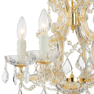 Maria Theresa 4 Light Clear Italian Crystal Gold Mini Chandelier