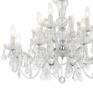 Maria Theresa 12 Light Clear Italian Crystal Gold Chandelier