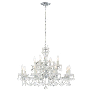 Maria Theresa 12 Light Clear Italian Crystal Gold Chandelier