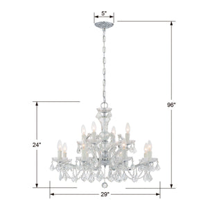 Maria Theresa 12 Light Clear Italian Crystal Gold Chandelier