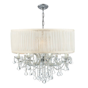 Brentwood 12 Light Drum Shade Chrome Chandelier Swarovski Spectra