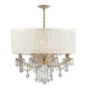 Brentwood 12 Light Smooth Shade Gold Chandelier Swarovski Spectra