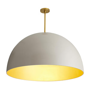 Arteriors Pascal Oversized Dome Pendant – Eggshell White & Gold