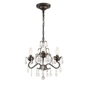 Paris Market 3 Light English Bronze Mini-Chandelier