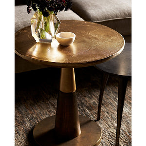 Arteriors Rochester Two-Tone Tapered Side Table – Brown & Gold