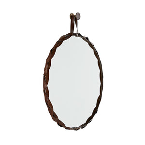 Arteriors Powell Large Braided Leather Edging Mirror