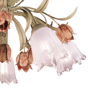 Southport 5 Light Sage Rose Floral Semi-Flush