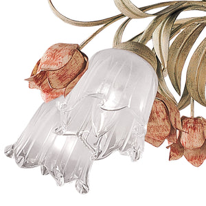 Southport 5 Light Sage Rose Floral Semi-Flush