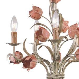 Southport 5 Light Sage Rose Chandelier