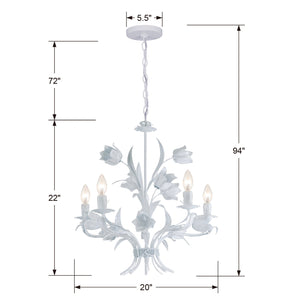 Southport 5 Light Wet White Chandelier