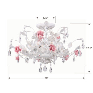 Lola 6 Light Wet White Semi-Flush