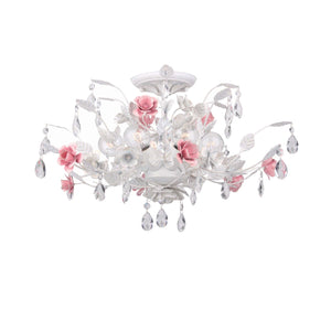 Lola 6 Light Wet White Semi-Flush