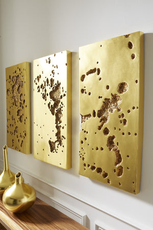 Splotch Rectangle Gold Wall Art