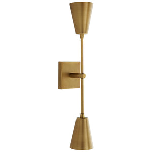 Arteriors Nadia Dual Conical Lamps Sconce – Antique Brass